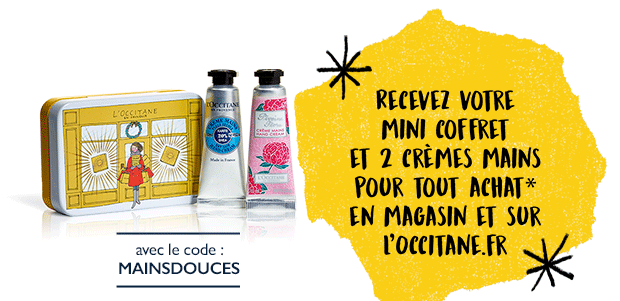 Votre mini coffret et 2 crmes mains offerts pour tout achat*