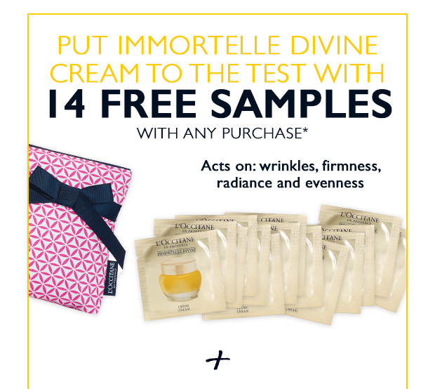 14 FREE SAMPLES WITH ANY PURCHASE* USE CODE DREAM