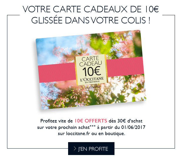 Votre carte cadeau de 10 glisse dans votre colis !