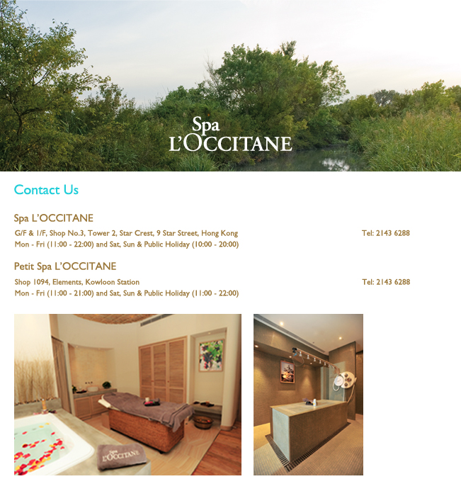 Spa L'OCCITANE Contact Us 2010_Eng