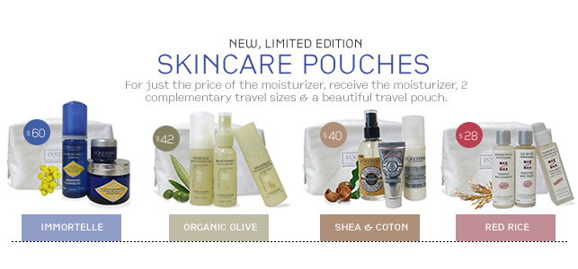 limited edition skincare pouches