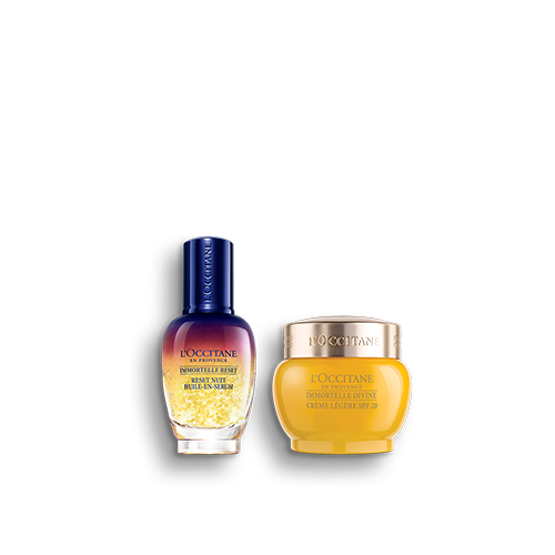Duo Immortelle Reset Nuit Et Crème Immortelle Divine Texture Légère Spf 20 - L'Occitane en Provence