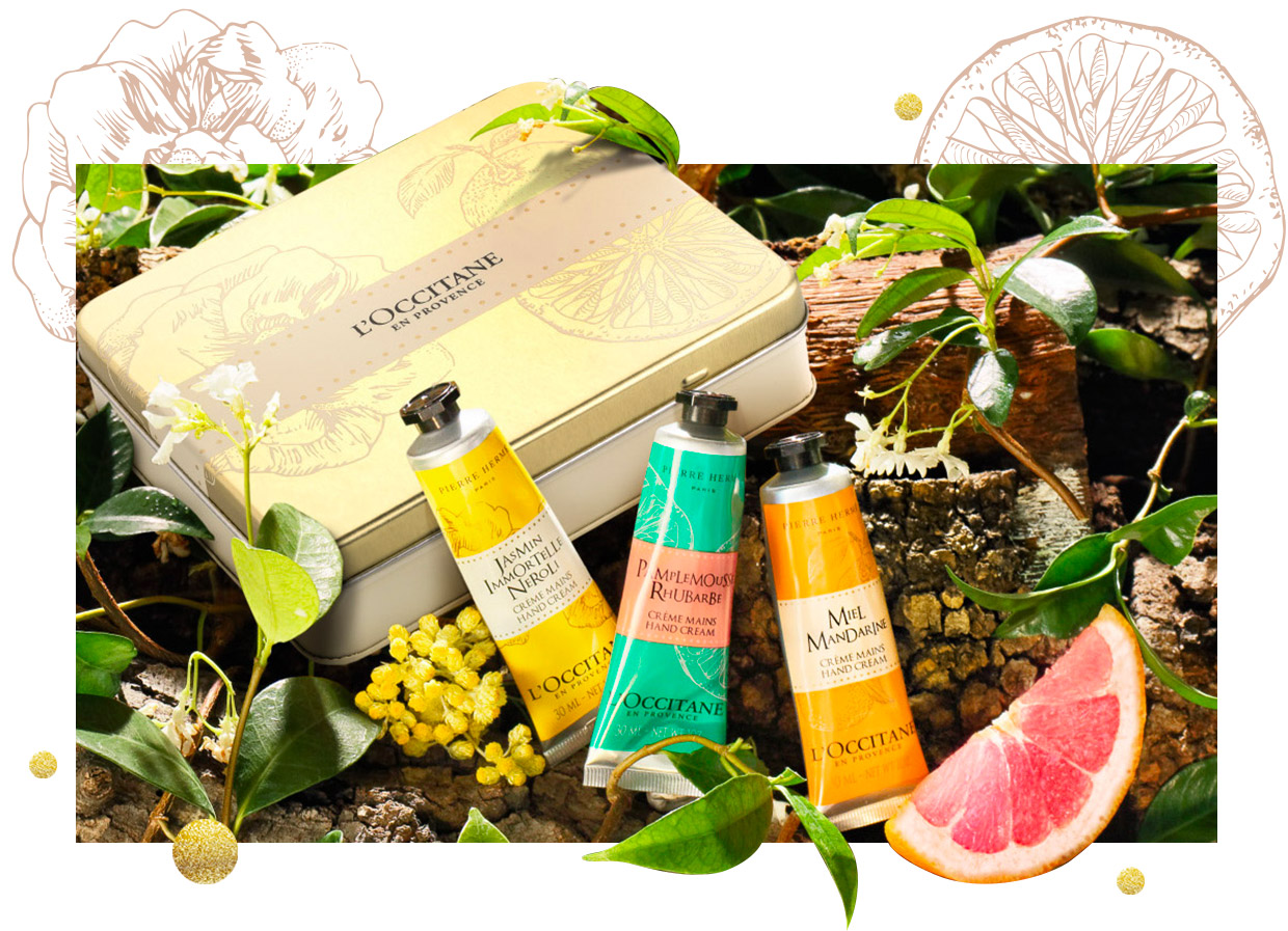 Vos 3 Crèmes Mains 30ml pensées par Pierre Hermé dans leur élégant coffret sont offertes dès 55€ d'achat* 