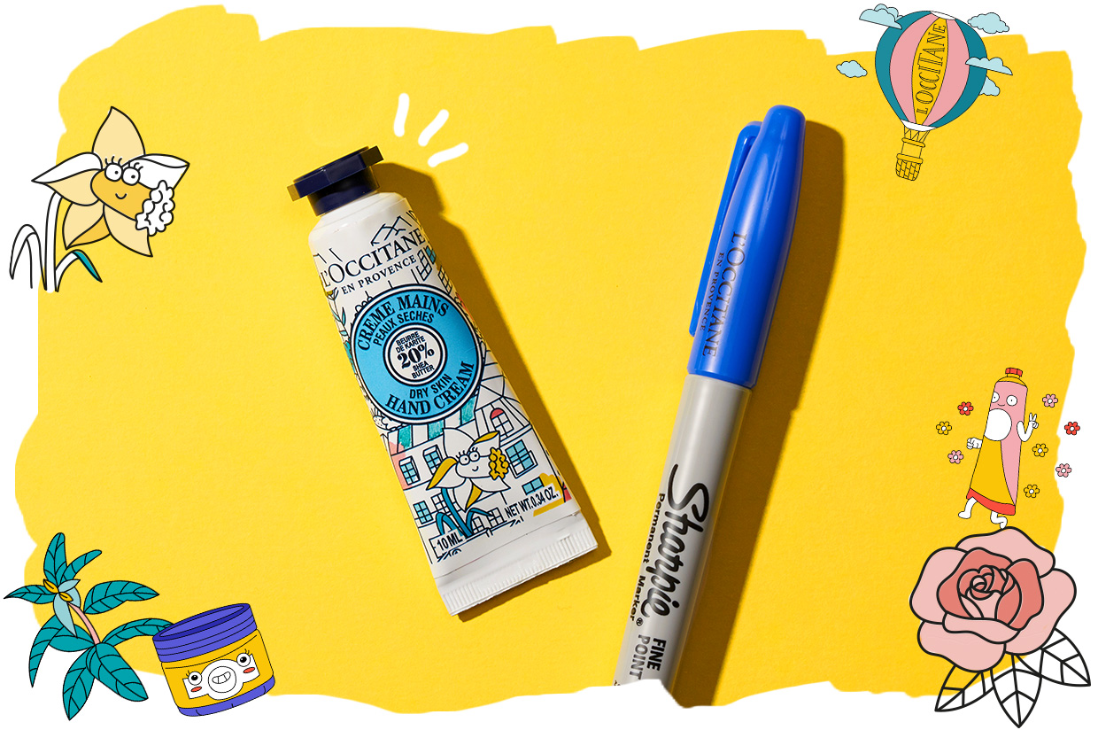 Votre Crème Mains Karité 10mL et son stylo SHARPIE bleu sont OFFERTS dès 15€ d'achat*. 