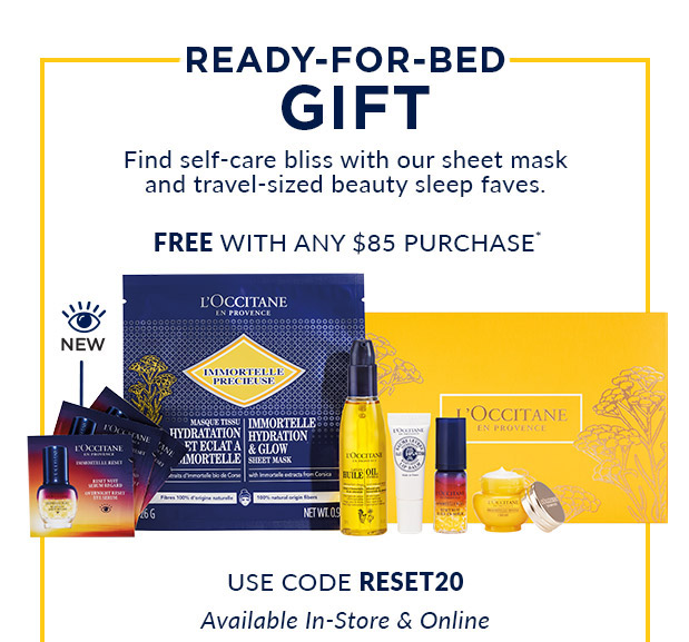 FREE GIFT WITH ANY $85 PURCHASE* USE CODE RESET20